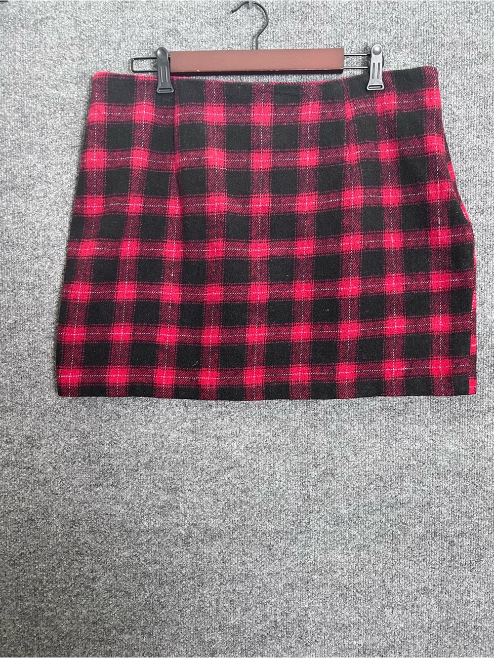 Forever 21 Plus 1X Red Black Mini Skirt Tartan Side Zip Lined Punk Academia